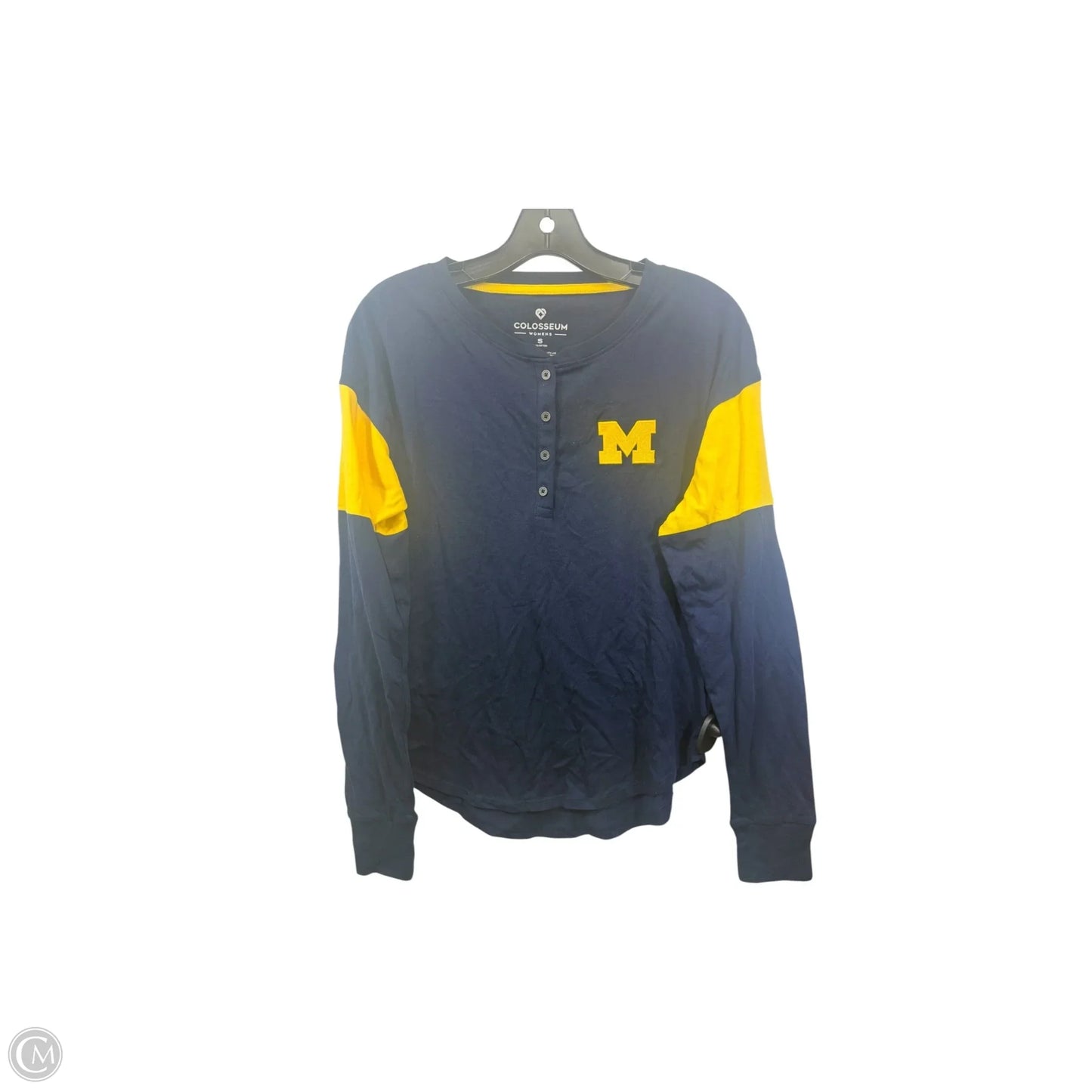 Top Long Sleeve By Colosseum In Blue & Yellow, Size: S