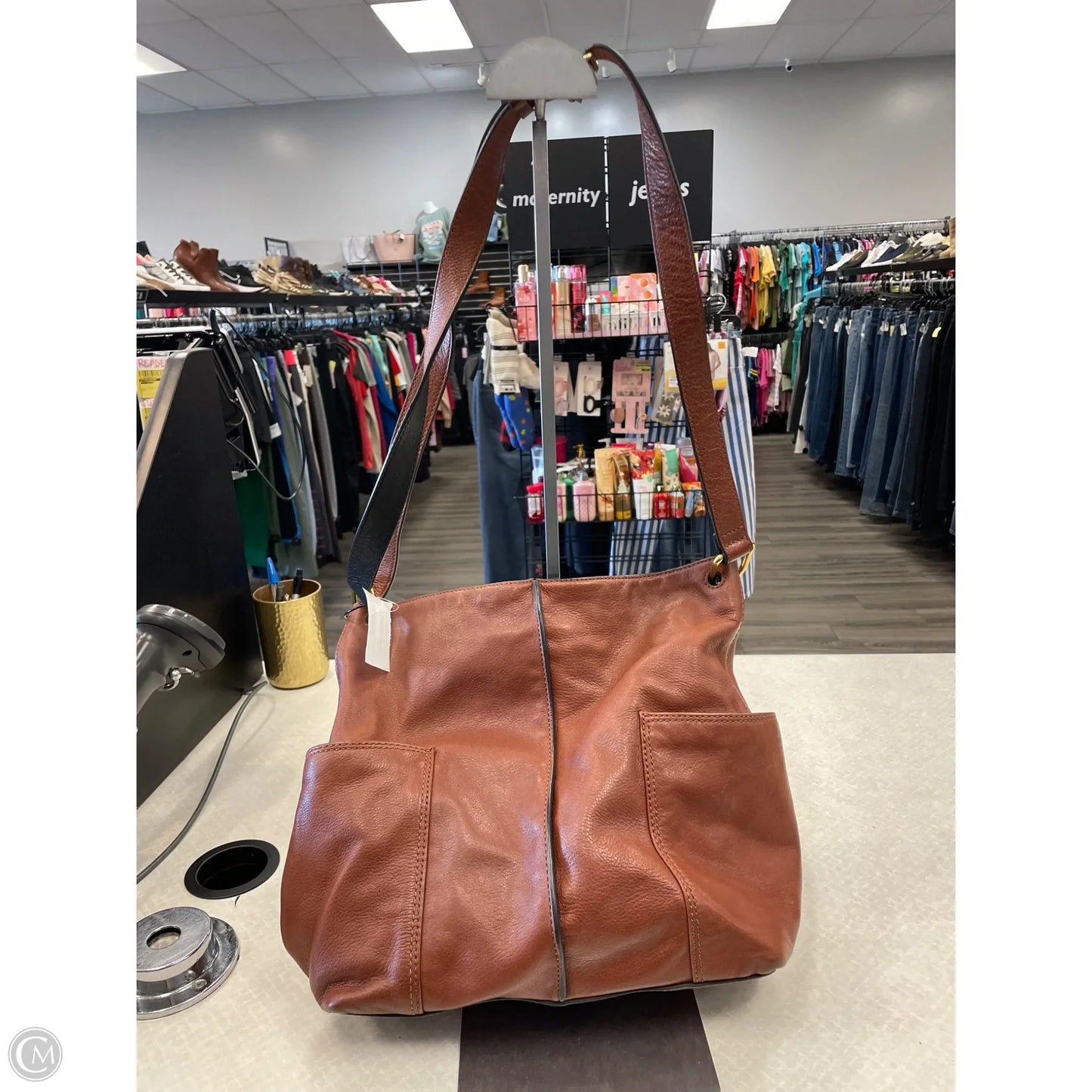 Crossbody Leather By Fossil, Size: Medium