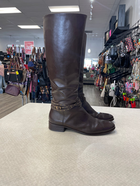 Boots Knee Heels By Talbots In Brown, Size: 9.5