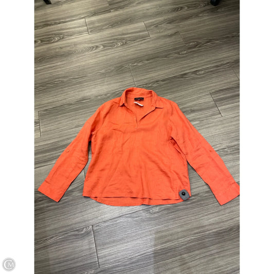 Blouse Short Sleeve By Premise In Orange, Size: L