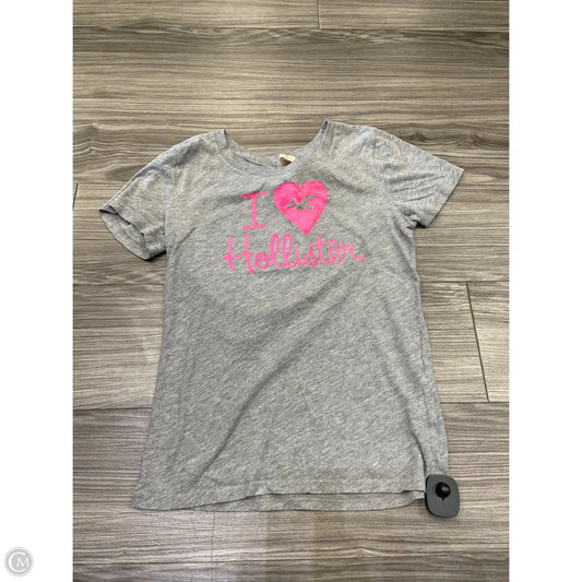 Top Short Sleeve By Hollister In Grey & Pink, Size: L