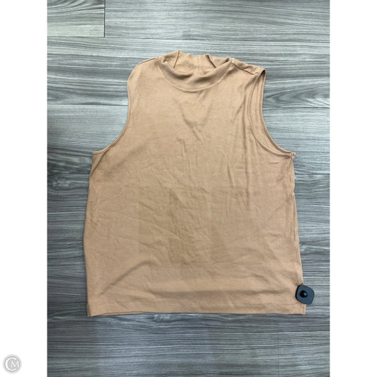 Top Sleeveless By Time And Tru In Tan, Size: 2x