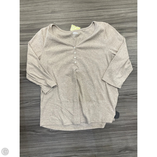 Top Long Sleeve Basic By Old Navy In Tan, Size: Xl