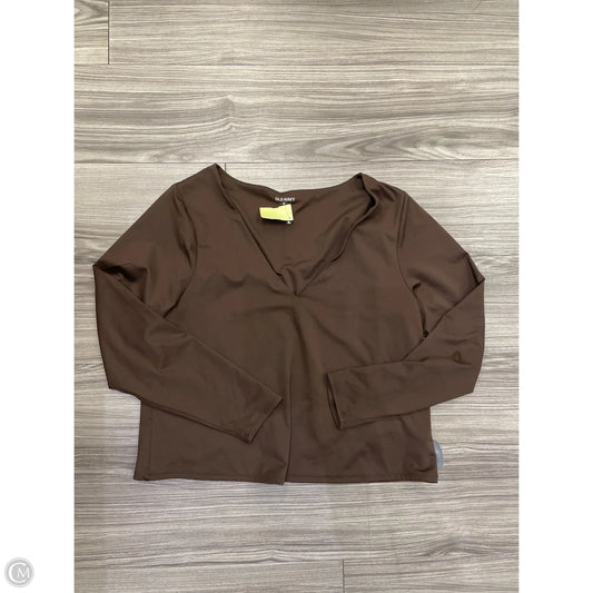 Top Long Sleeve Basic By Old Navy In Brown, Size: 2x