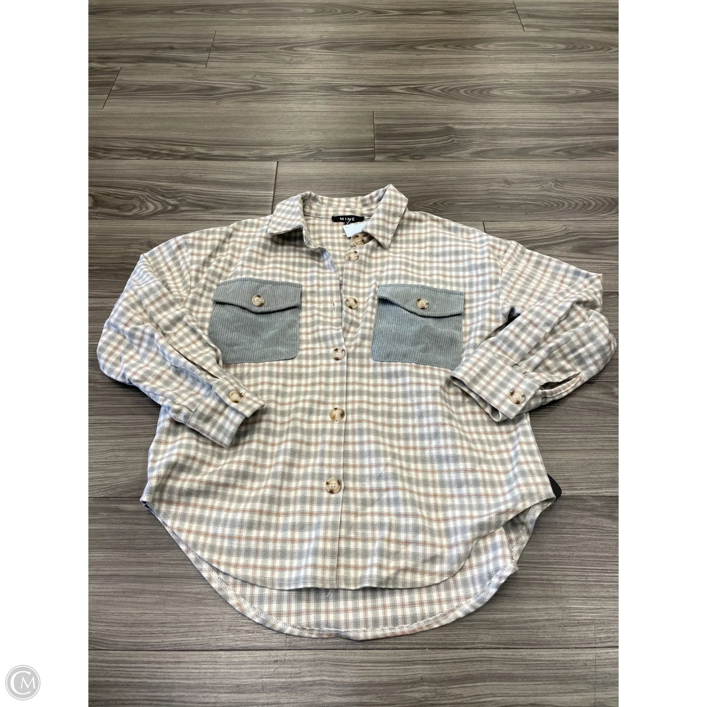 Jacket Shirt By Mine In Plaid Pattern, Size: S