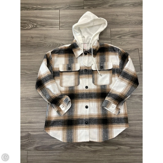 Jacket Shirt By No Boundaries In Plaid Pattern, Size: L