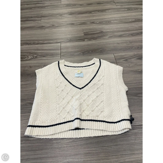 Sweater Short Sleeve By Maeve In Black & Cream, Size: L