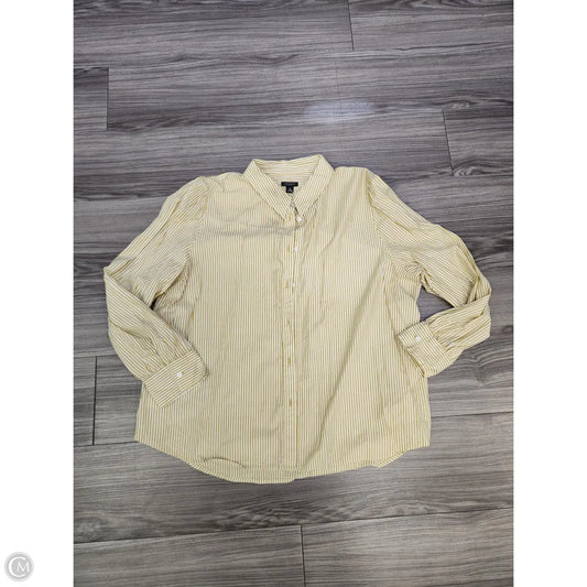 Blouse Long Sleeve By Ann Taylor In Striped Pattern, Size: Xl