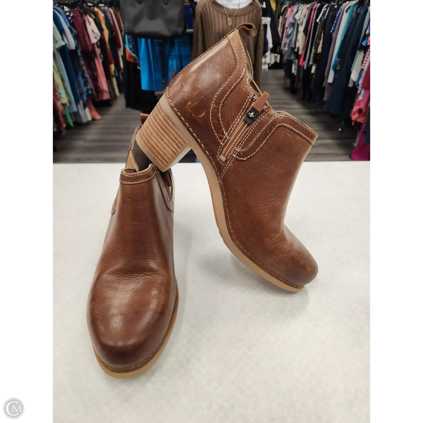 Boots Ankle Heels By Dansko In Brown, Size: 9