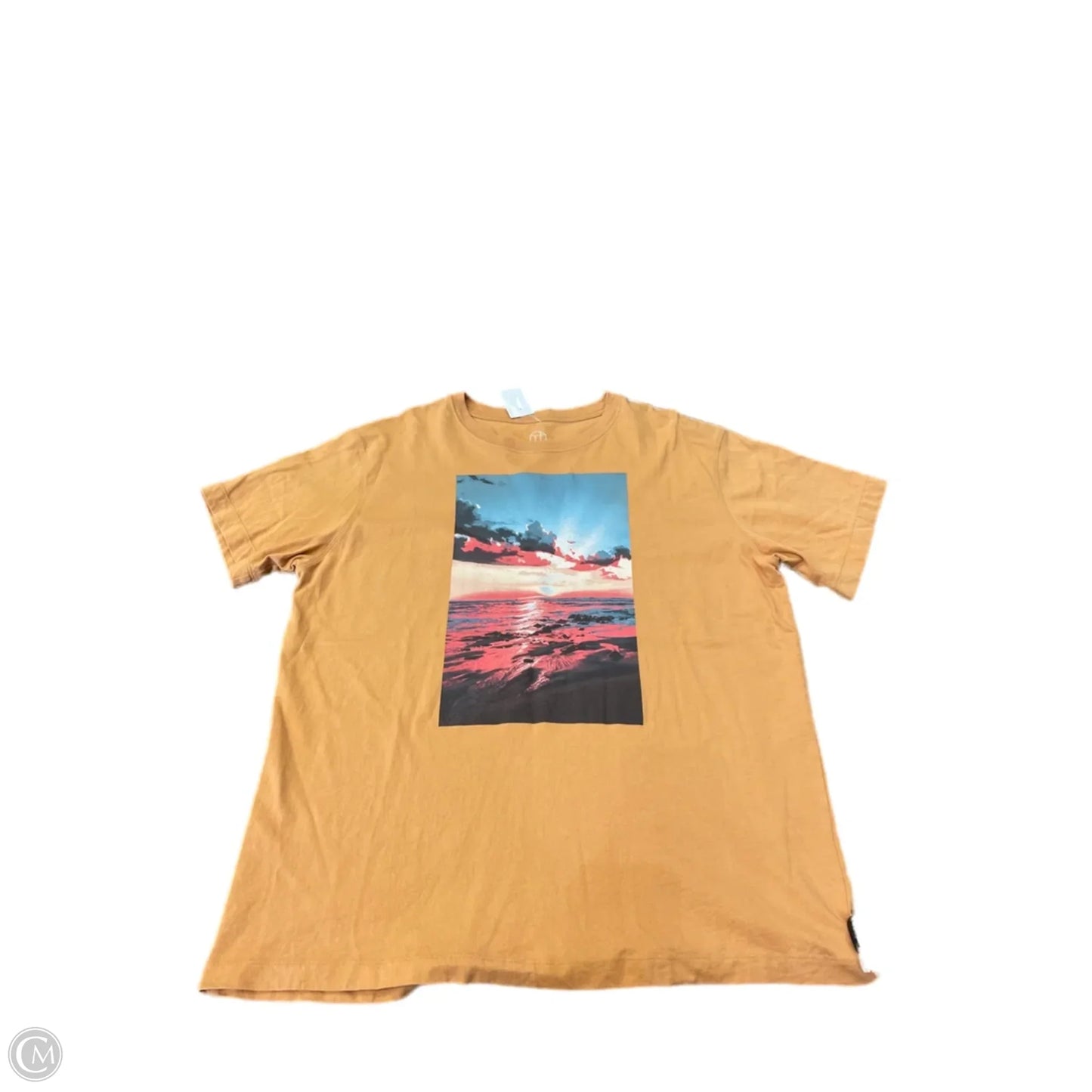 Top Short Sleeve Basic By Clothes Mentor In Yellow, Size: L