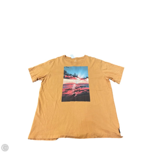 Top Short Sleeve Basic By Clothes Mentor In Yellow, Size: L