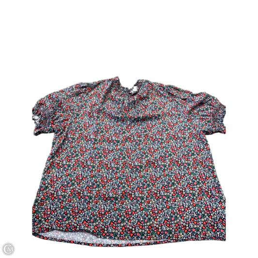 Top Short Sleeve By Amazon Essentials In Floral Print, Size: Xxl