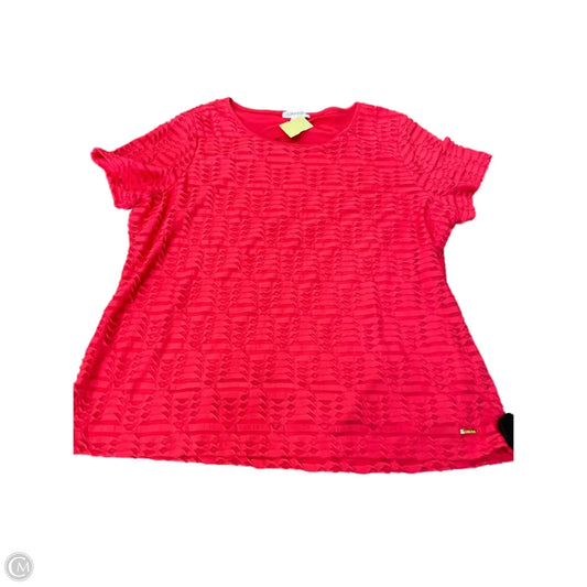 Top Short Sleeve By Calvin Klein In Red, Size: Xxl