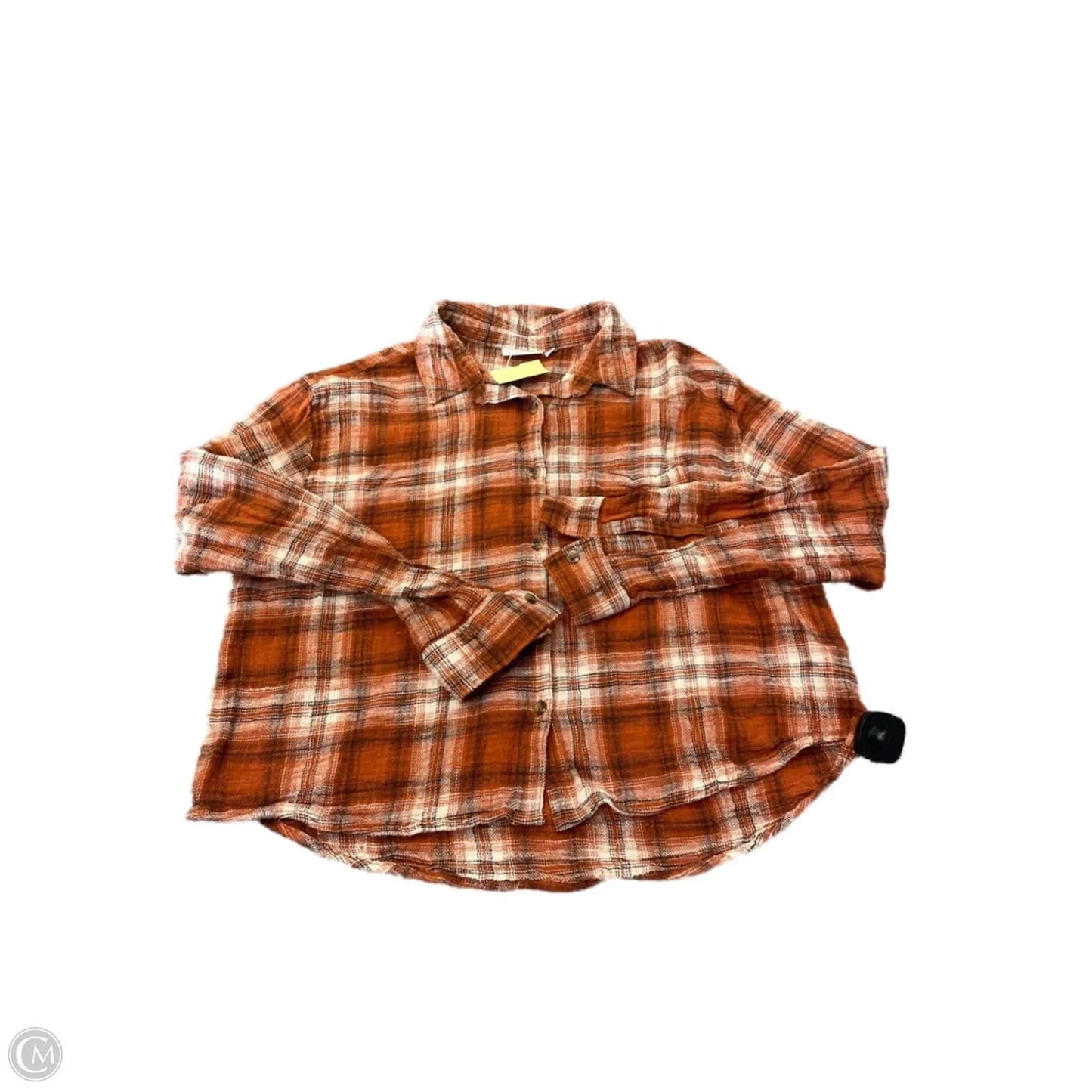 Top Long Sleeve By So In Plaid Pattern, Size: L