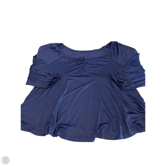 Top Long Sleeve Basic By Clothes Mentor In Navy, Size: 4x