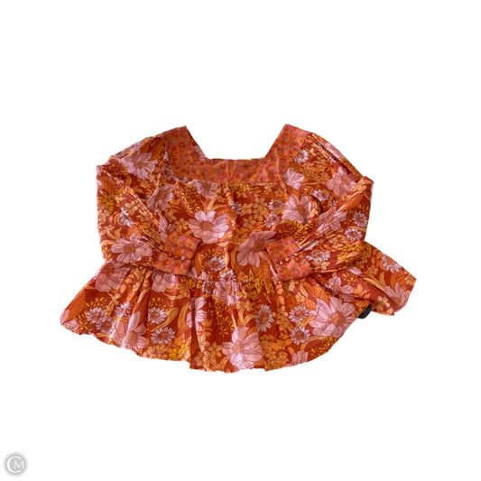 Top Long Sleeve By American Eagle In Orange, Size: M