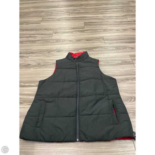 Vest Puffer & Quilted By Merona In Black & Red, Size: 2x