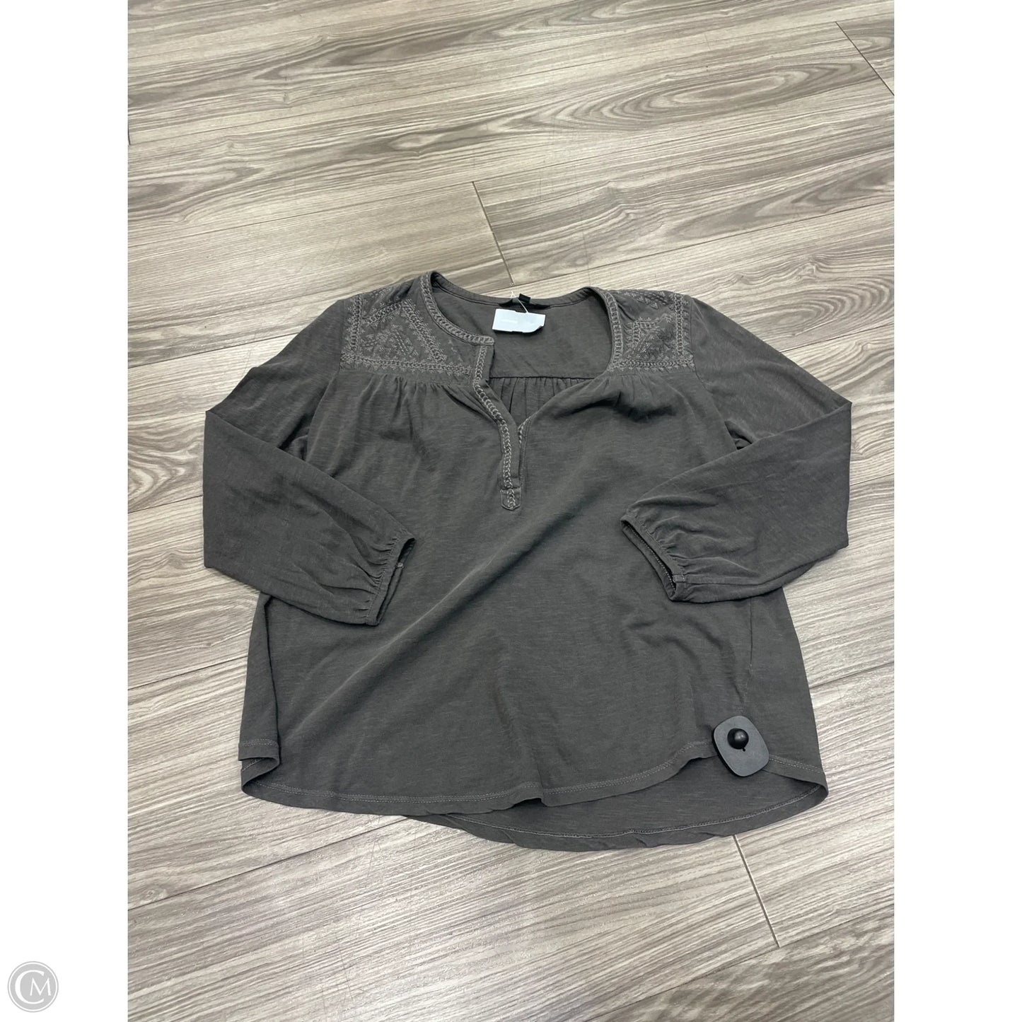 Top 3/4 Sleeve By Lucky Brand In Grey, Size: M