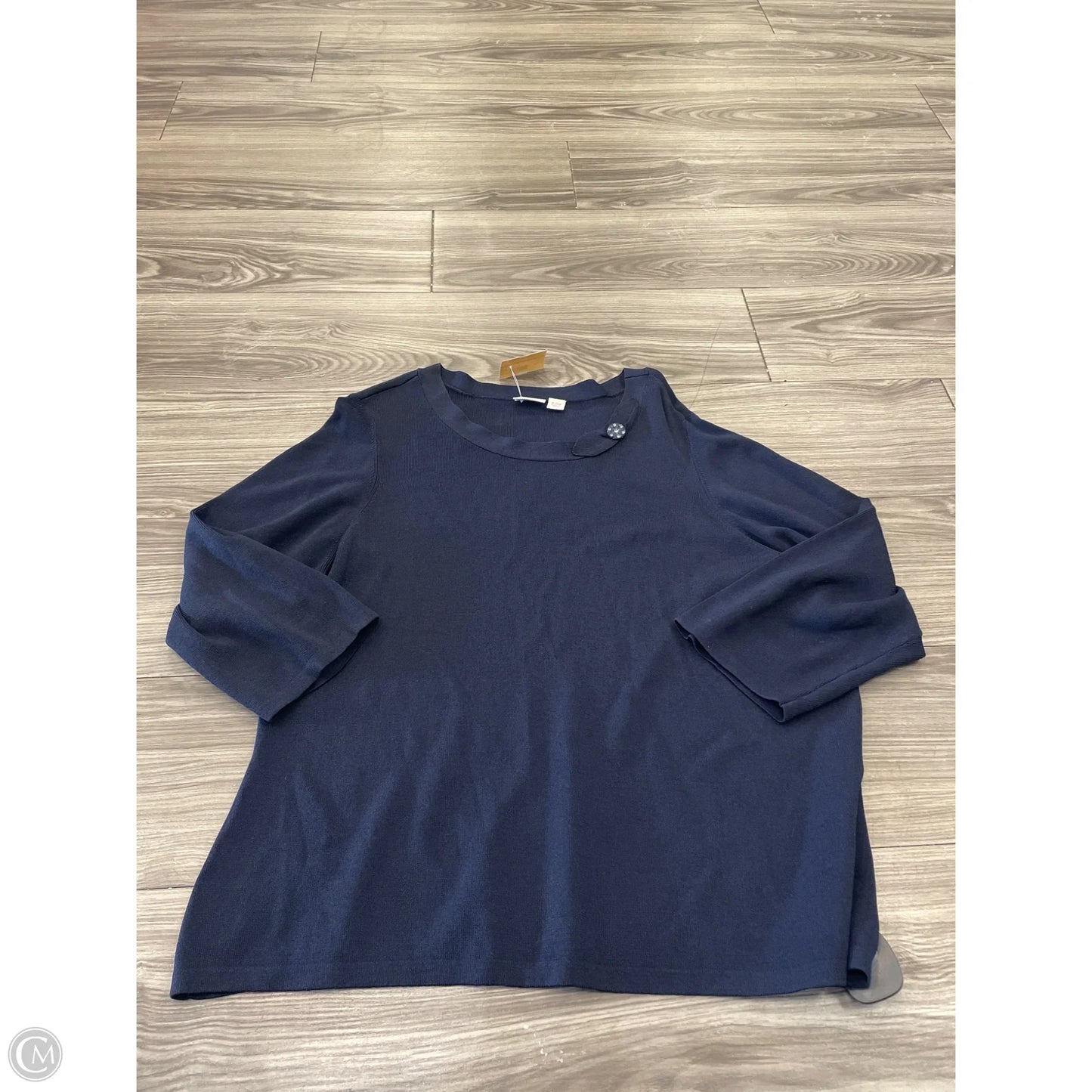 Top Long Sleeve By Cato In Navy, Size: 18