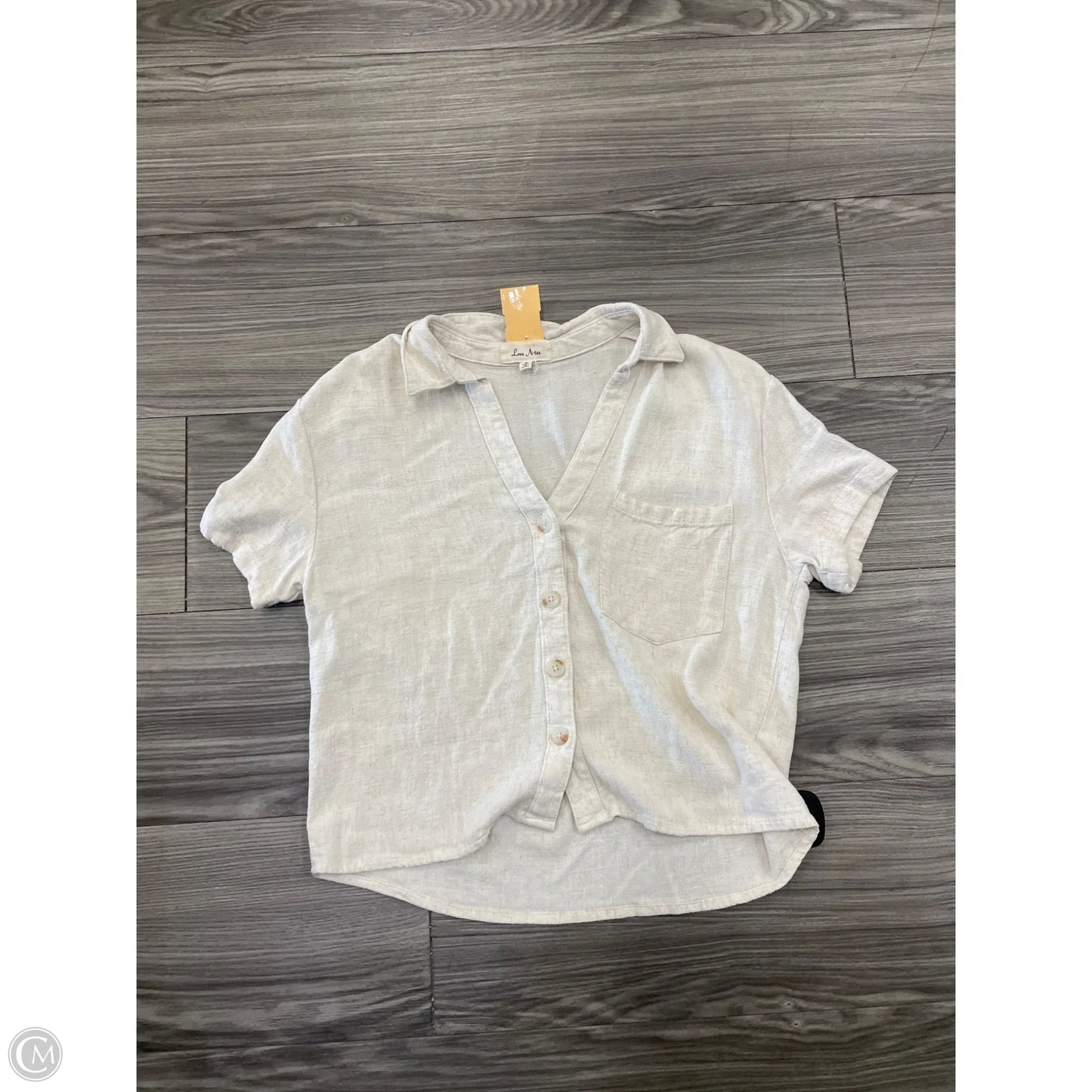 Top Short Sleeve By Love Notes In Cream, Size: S