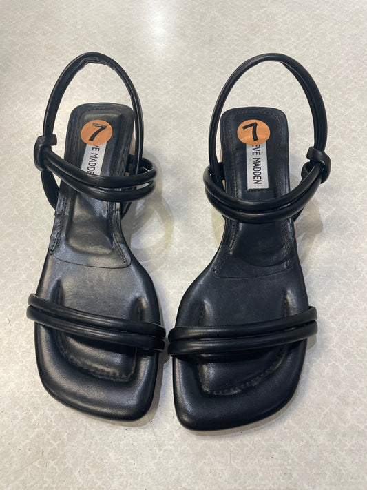 Sandals Heels Block By Steve Madden In Black & Brown, Size: 7