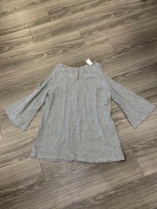 Top Long Sleeve By Soft Surroundings In Grey & White, Size: Xl