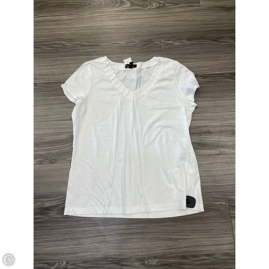 Top Short Sleeve By Dana Buchman In White, Size: Xl