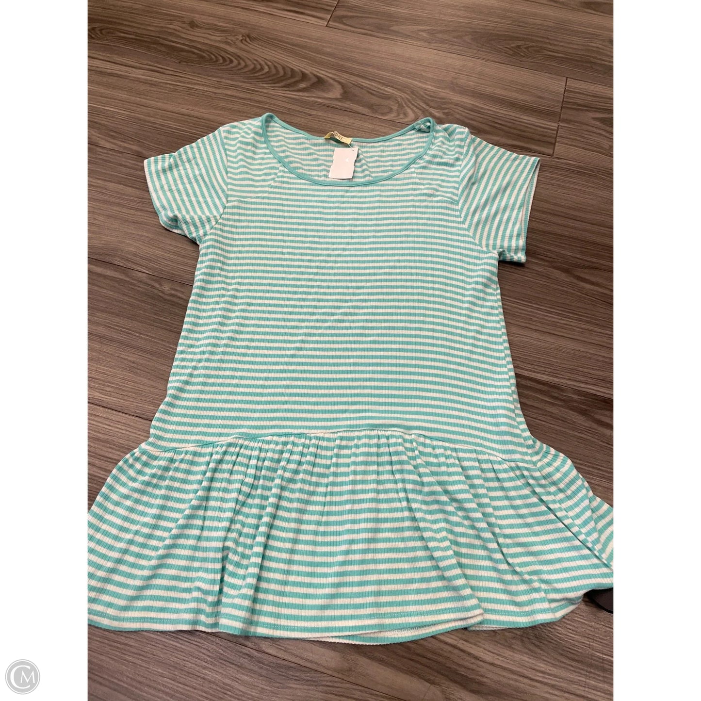 Top Short Sleeve By Kori America In Striped Pattern, Size: S