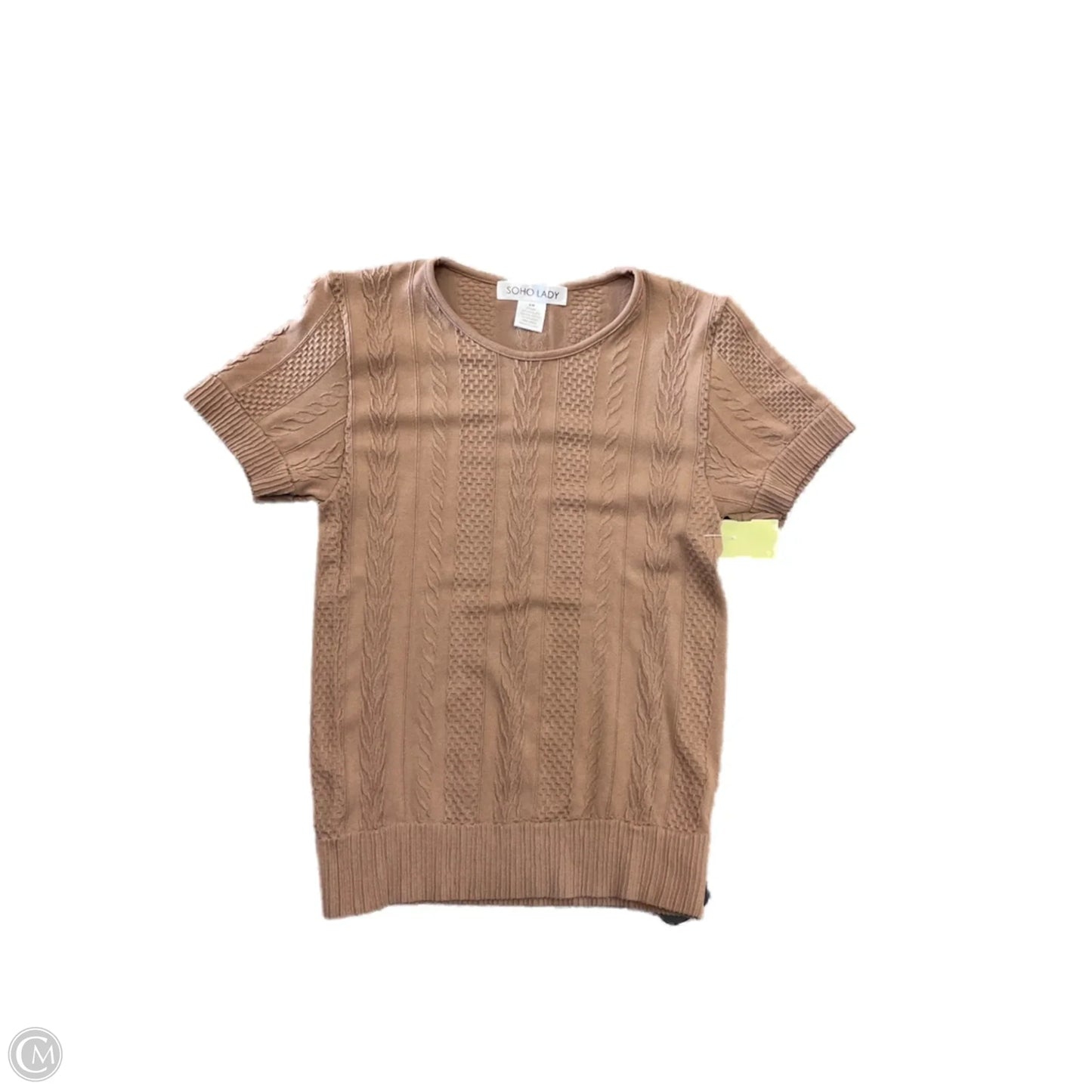 Top Short Sleeve By Cmc In Brown, Size: S