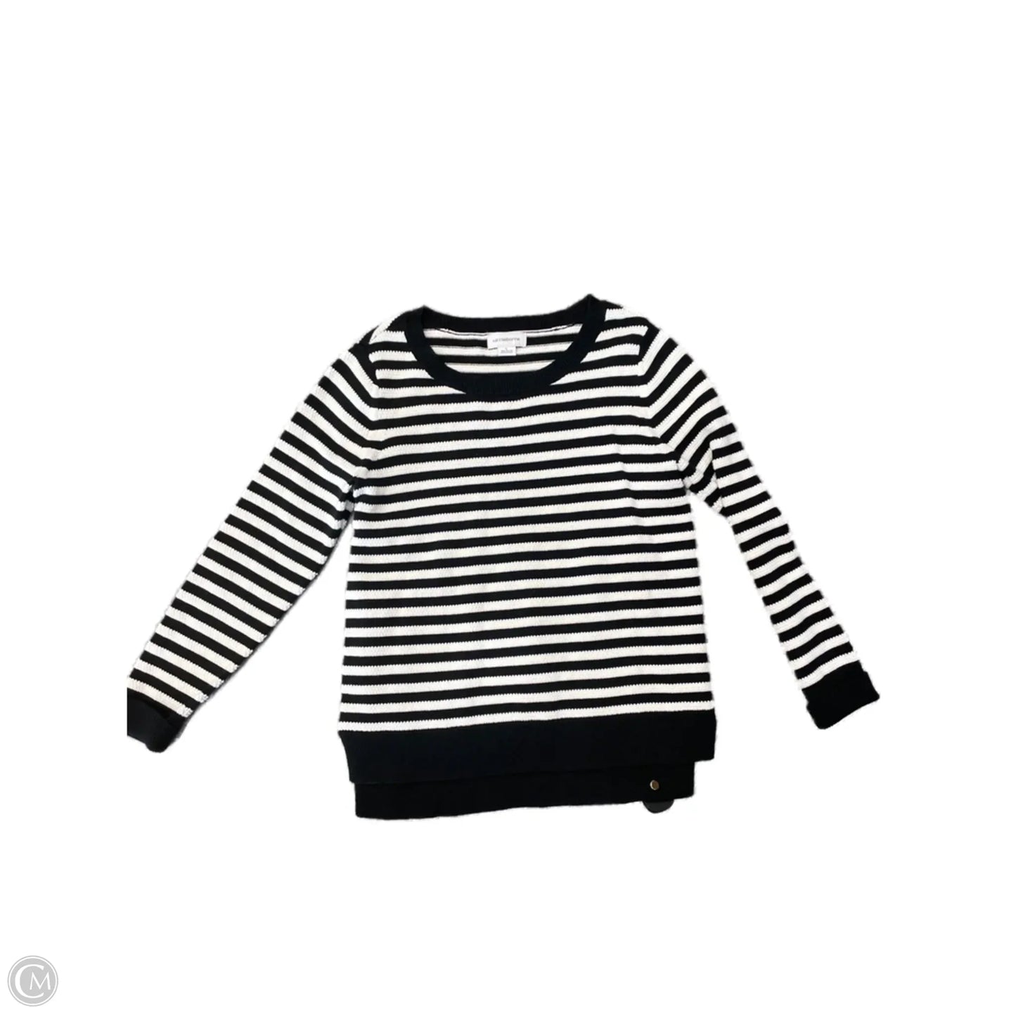 Sweater By Liz Claiborne In Striped Pattern, Size: L
