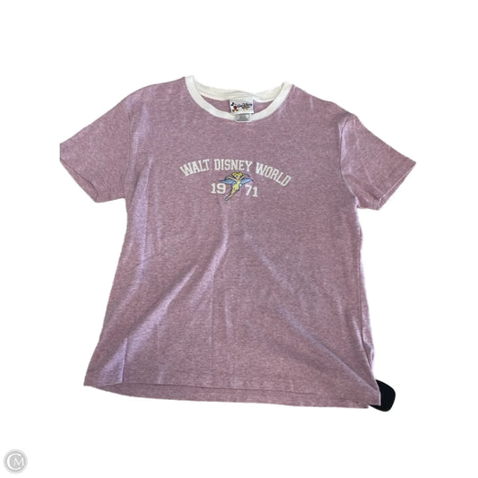 Top Short Sleeve By Walt Disney In Pink, Size: L