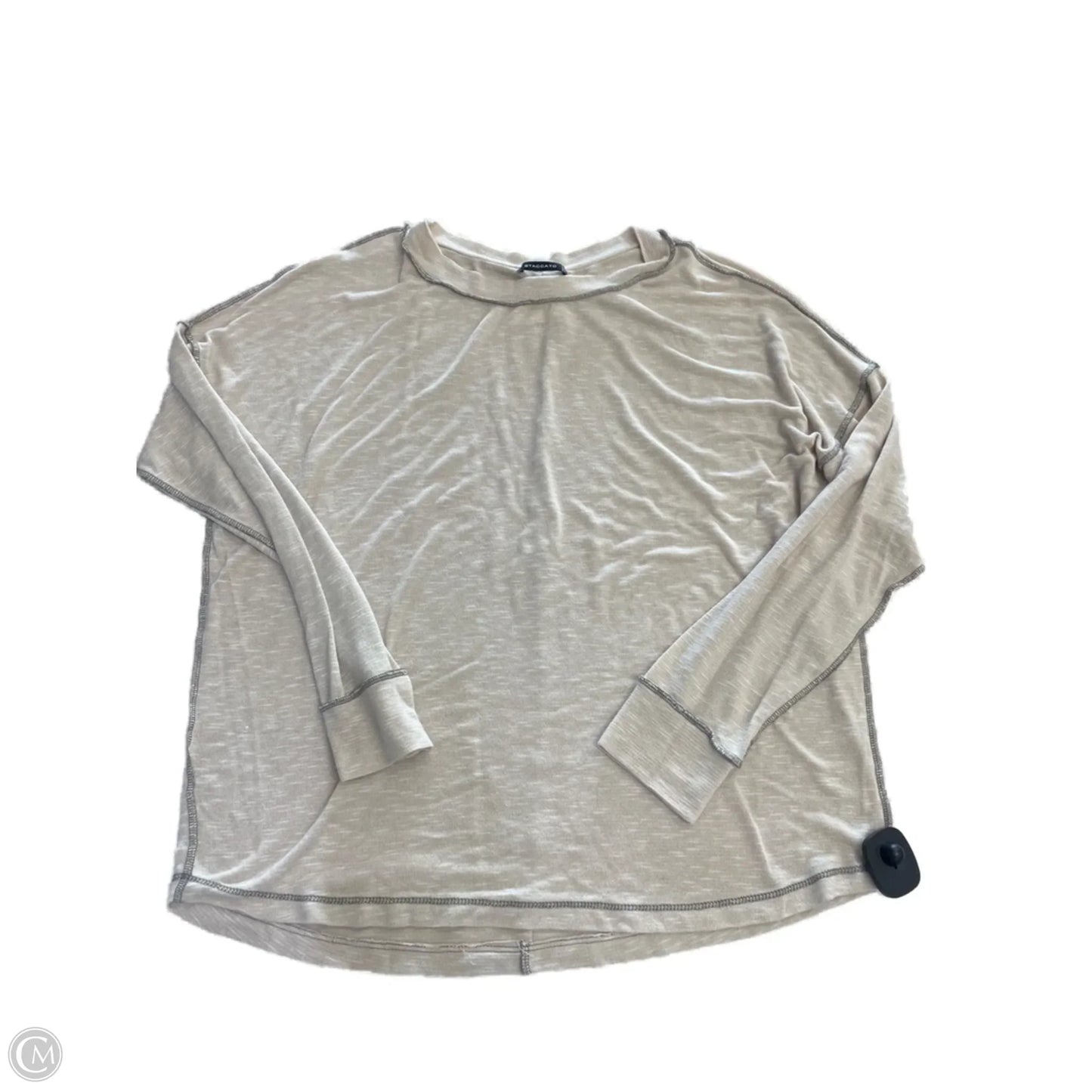 Top Long Sleeve By Staccato In Tan, Size: L