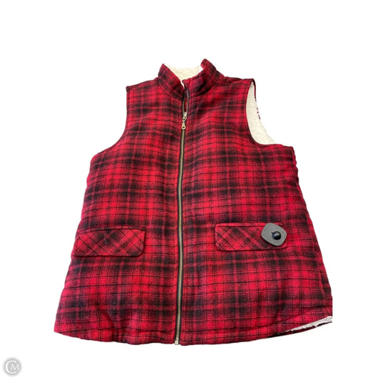Vest Faux Fur & Sherpa By Maurices In Plaid Pattern, Size: M