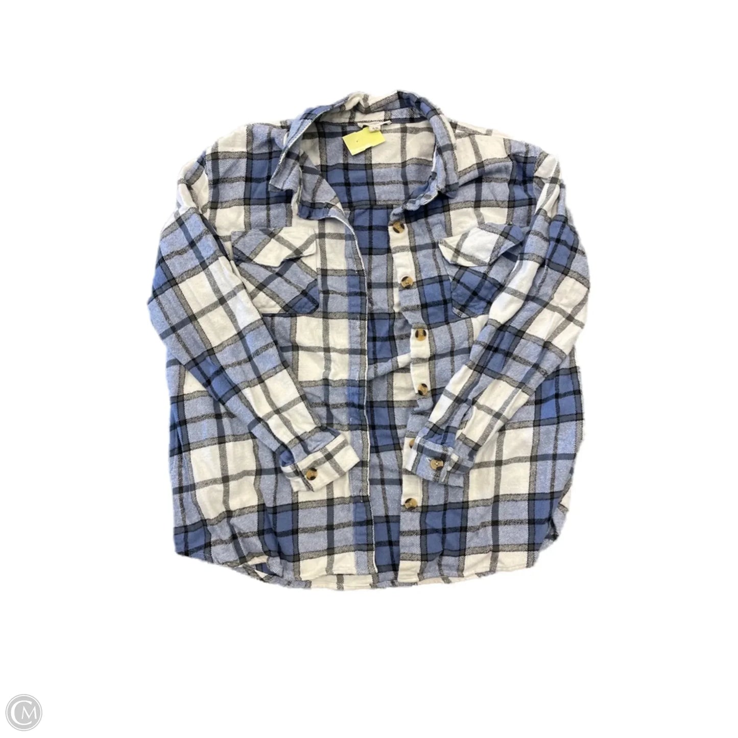 Jacket Shirt By Beachlunchlounge In Plaid Pattern, Size: Xl