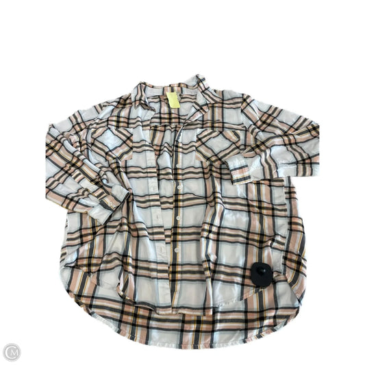 Top Long Sleeve By Lucky Brand In Plaid Pattern, Size: Xl