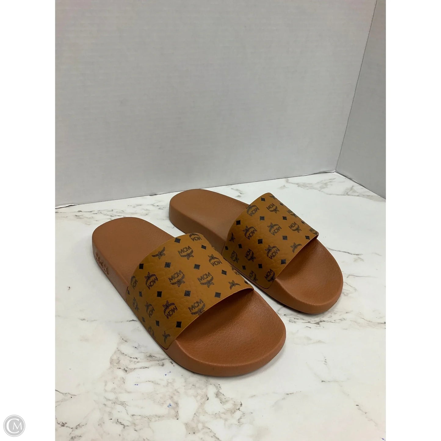 Sandals Luxury Designer By Mcm In Brown, Size: 7