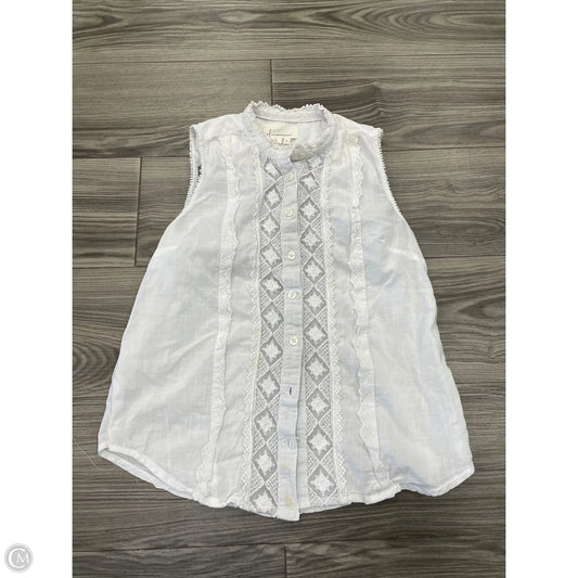 Blouse Sleeveless By Anthropologie In White, Size: Xs
