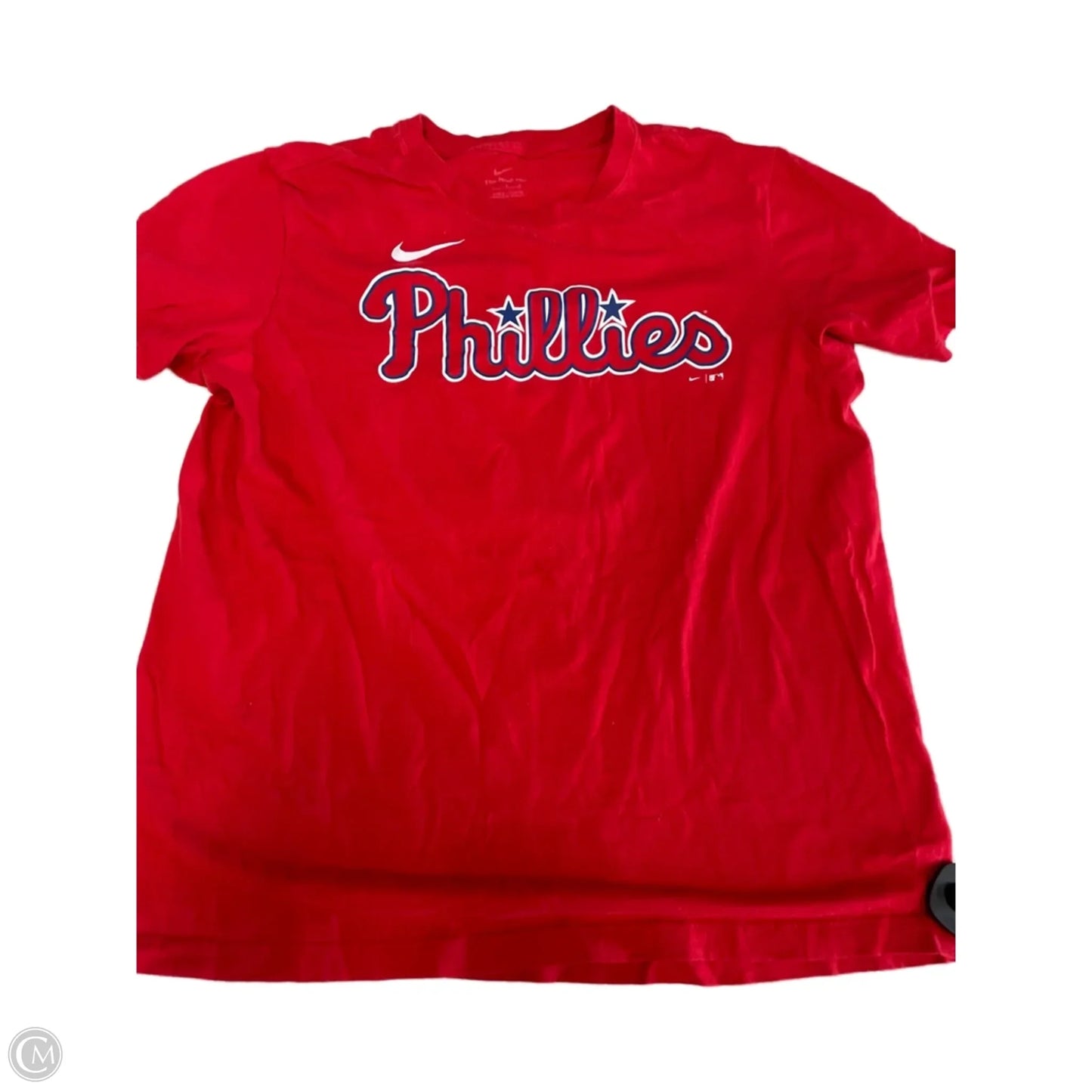 Athletic Top Short Sleeve By Nike In Red, Size: L