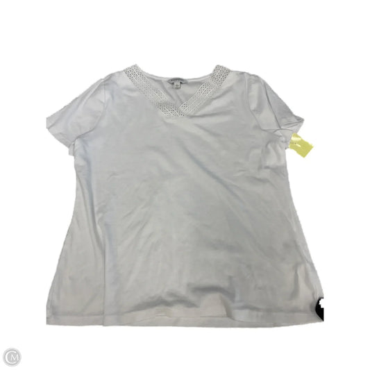 Top Short Sleeve By Clothes Mentor In White, Size: L