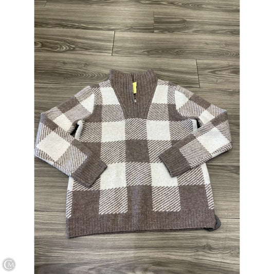 Sweater By Croft And Barrow In Brown & White, Size: S