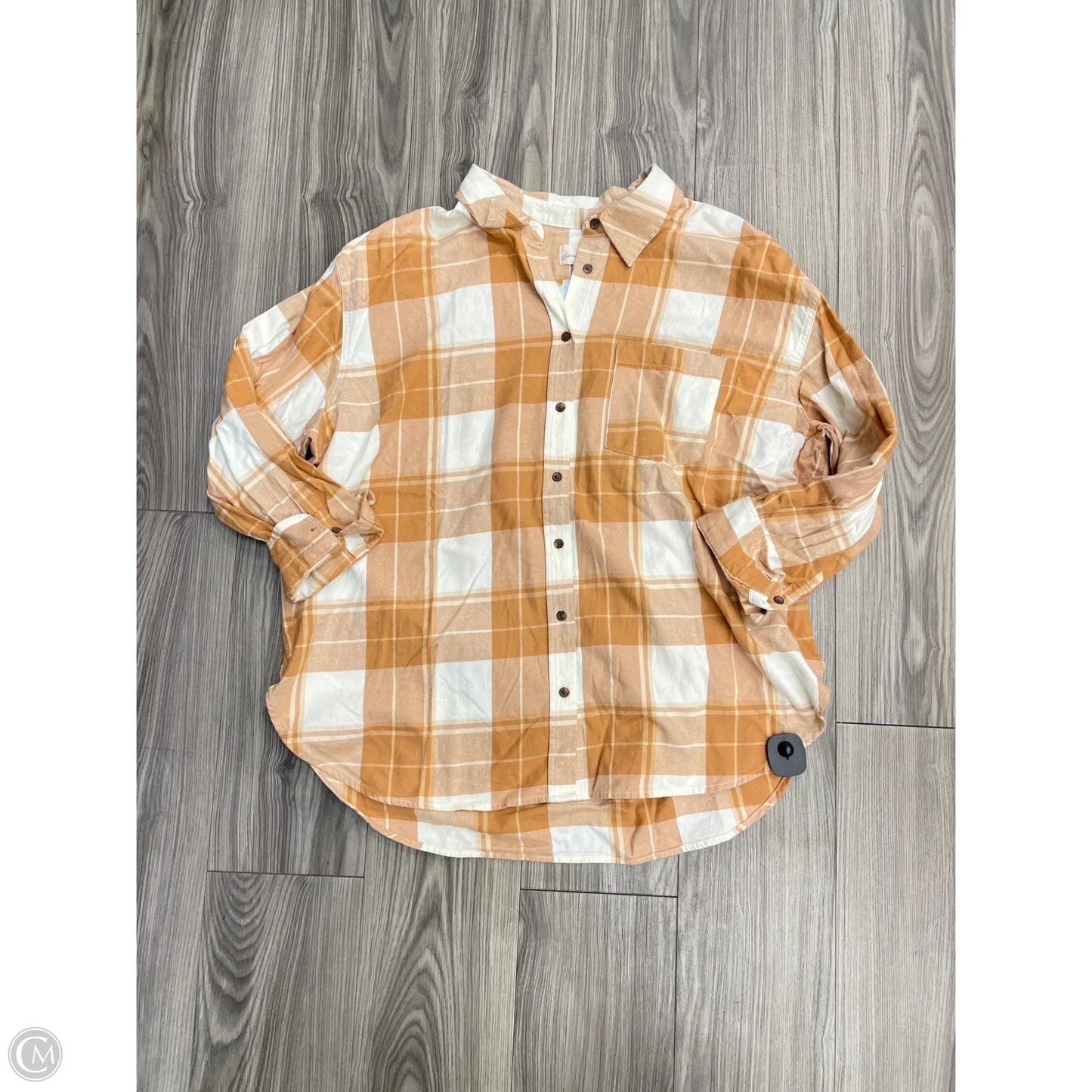 Top Long Sleeve By Universal Thread In Plaid Pattern, Size: Xxl
