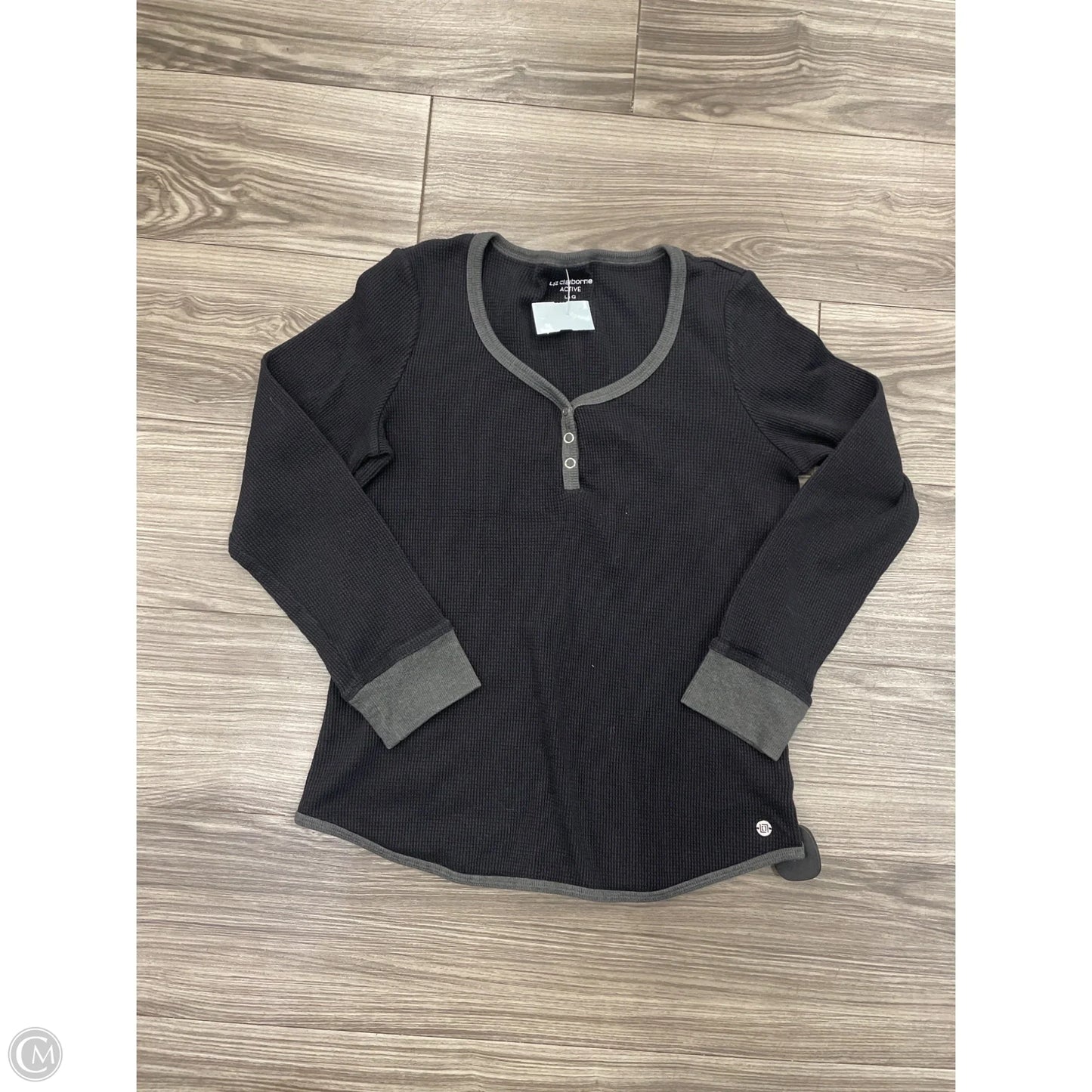 Top Long Sleeve By Liz Claiborne In Black, Size: L