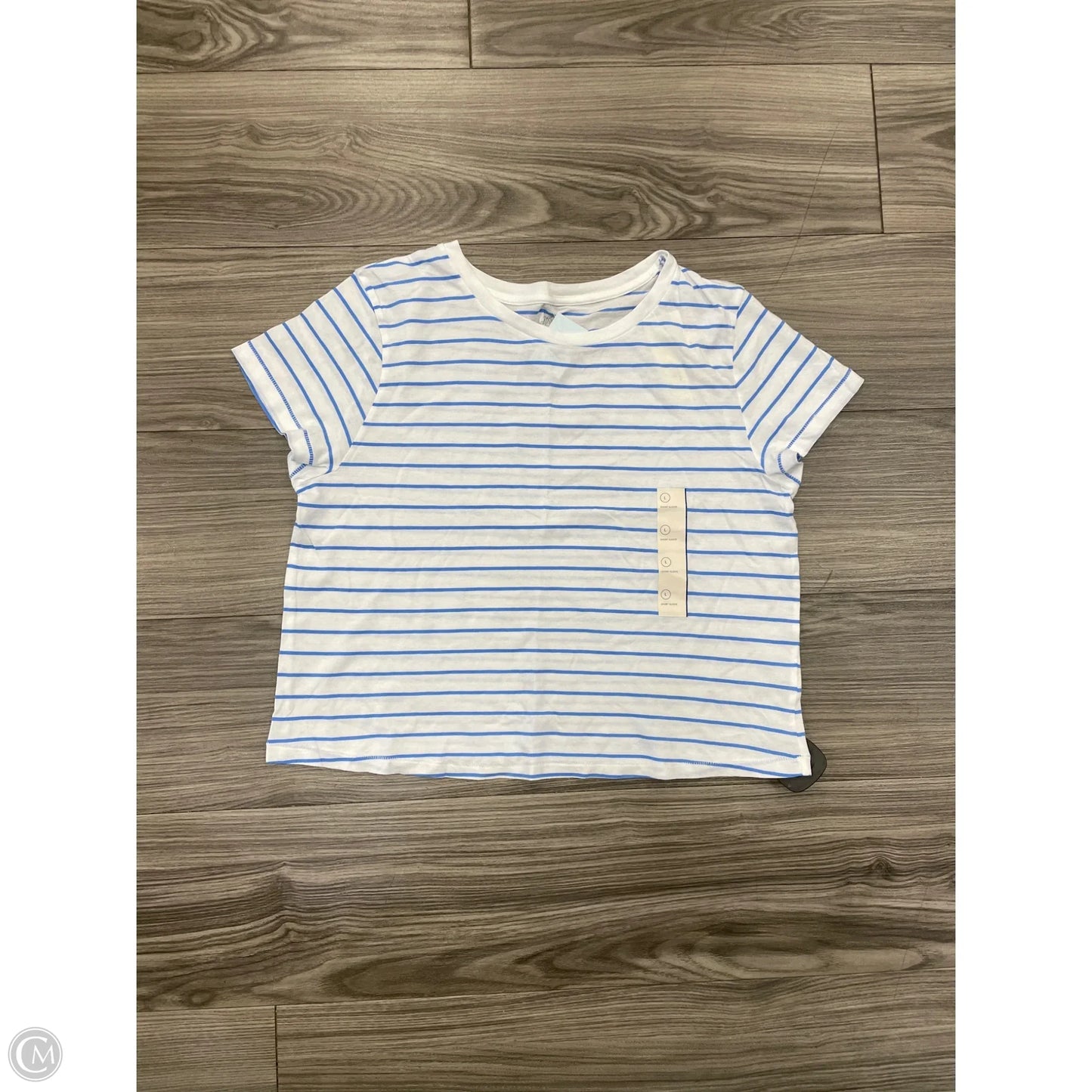 Top Short Sleeve By Universal Thread In Striped Pattern, Size: L