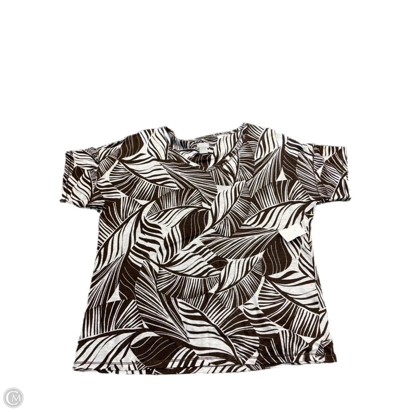 Top Short Sleeve By Chicos In Brown, Size: M