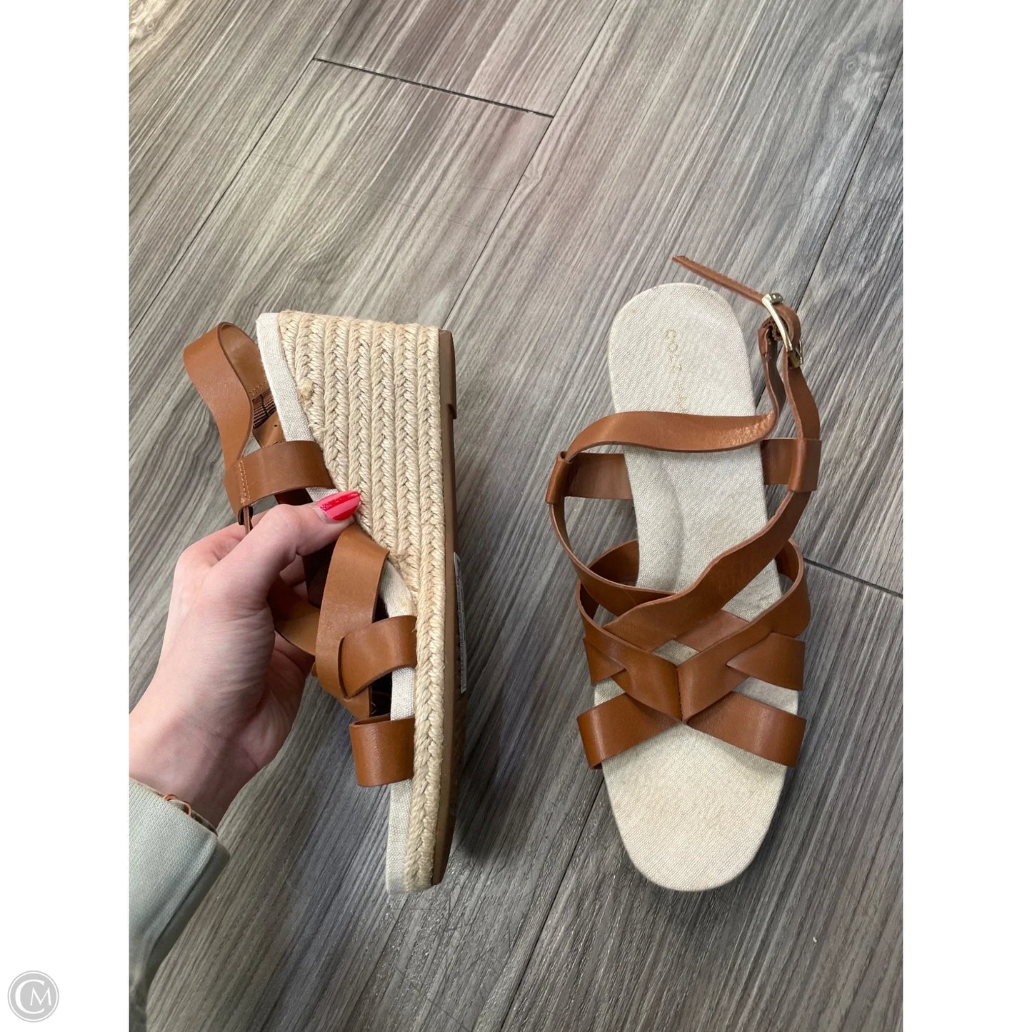 Shoes Heels Wedge By Cole-haan In Brown, Size: 8