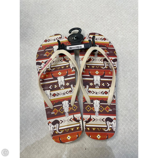 Sandals Flip Flops By Clothes Mentor In Cream, Size: 9.5