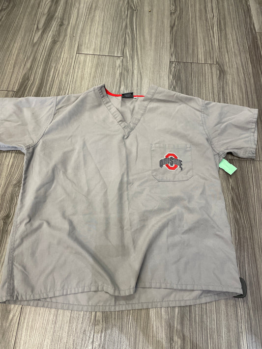 Grey Top Short Sleeve Clothes Mentor, Size L