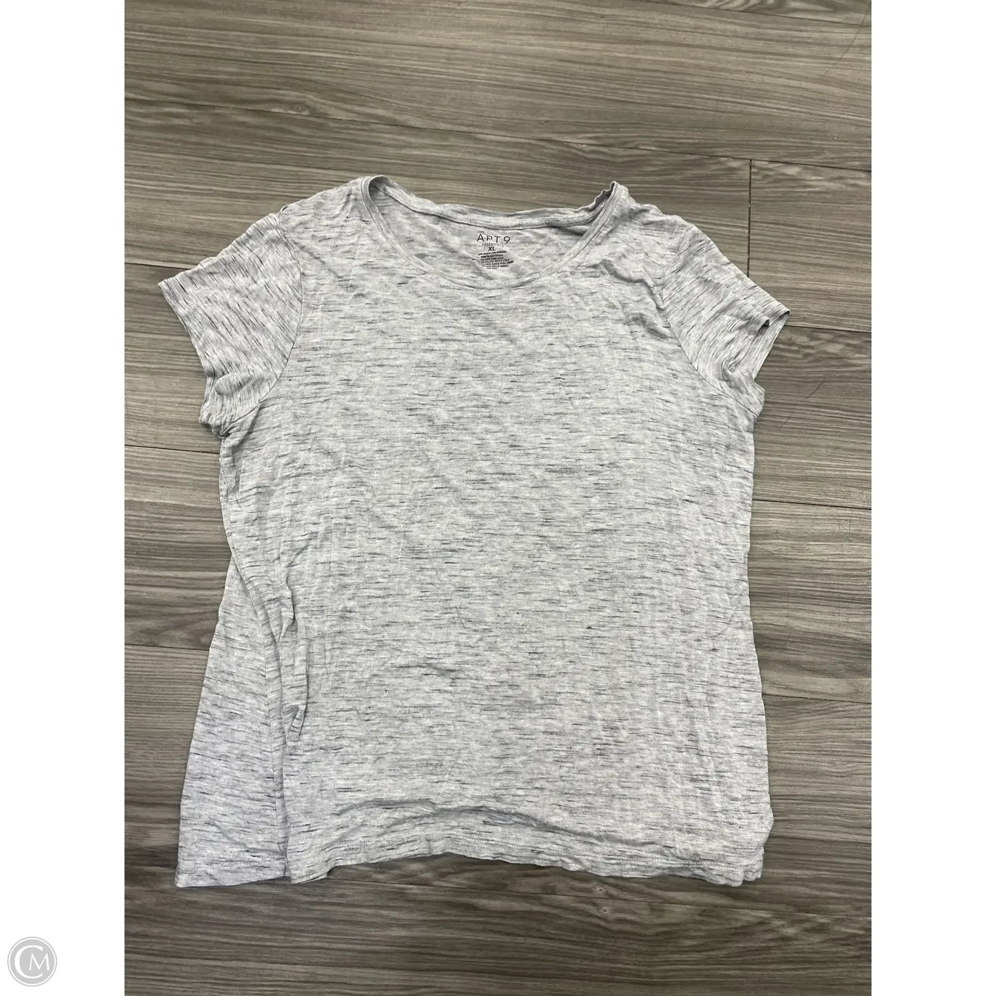 Top Short Sleeve By Apt 9 In Grey, Size: Xl