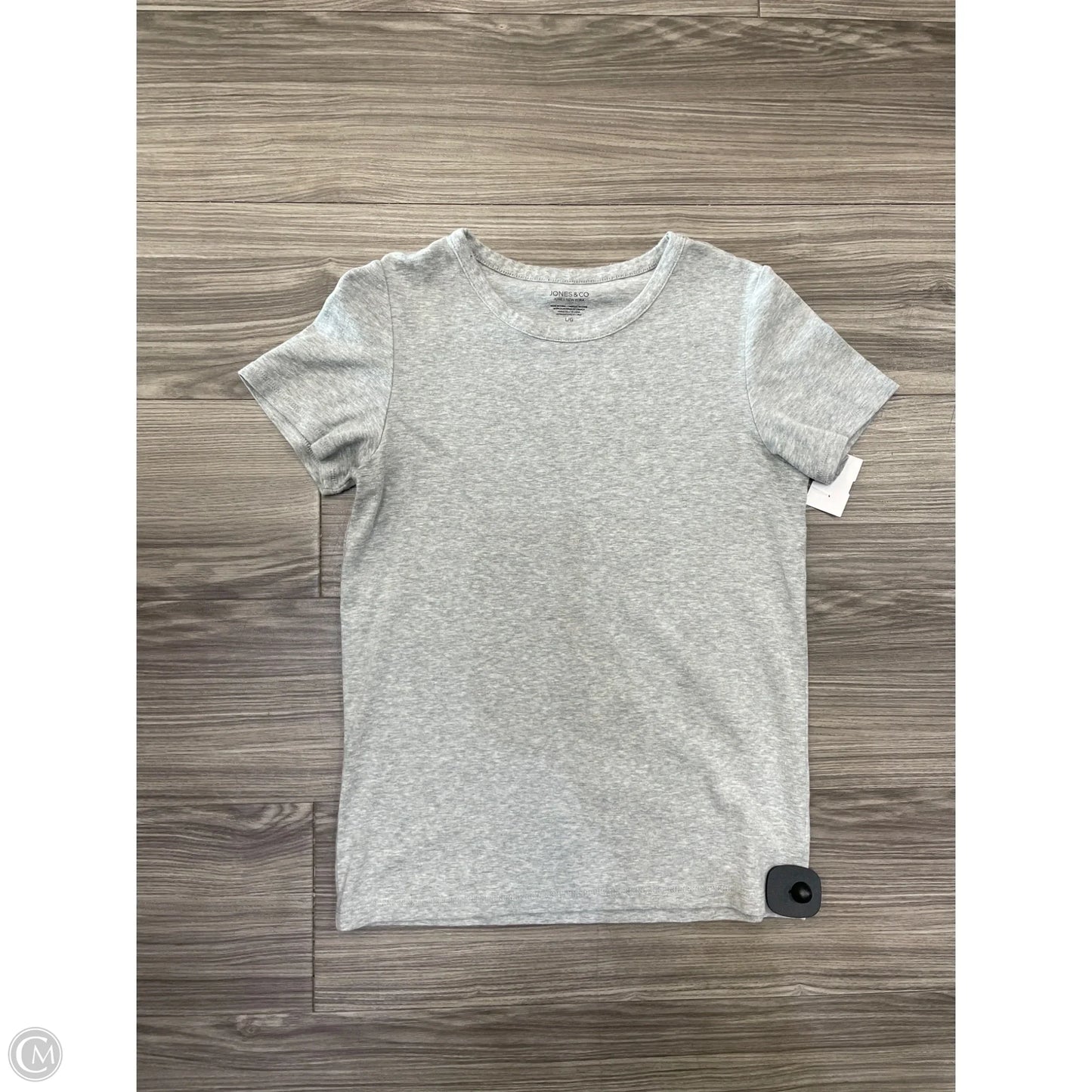Top Short Sleeve By Jones And Co In Grey, Size: L