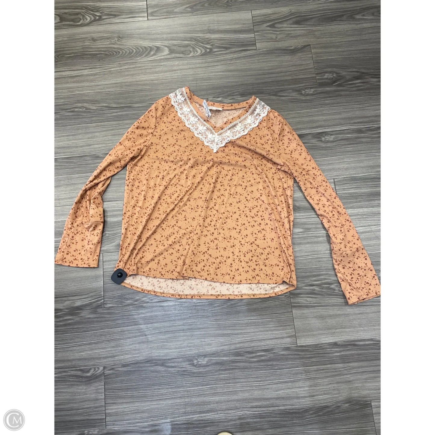 Top Long Sleeve By Clothes Mentor In Orange, Size: 2x